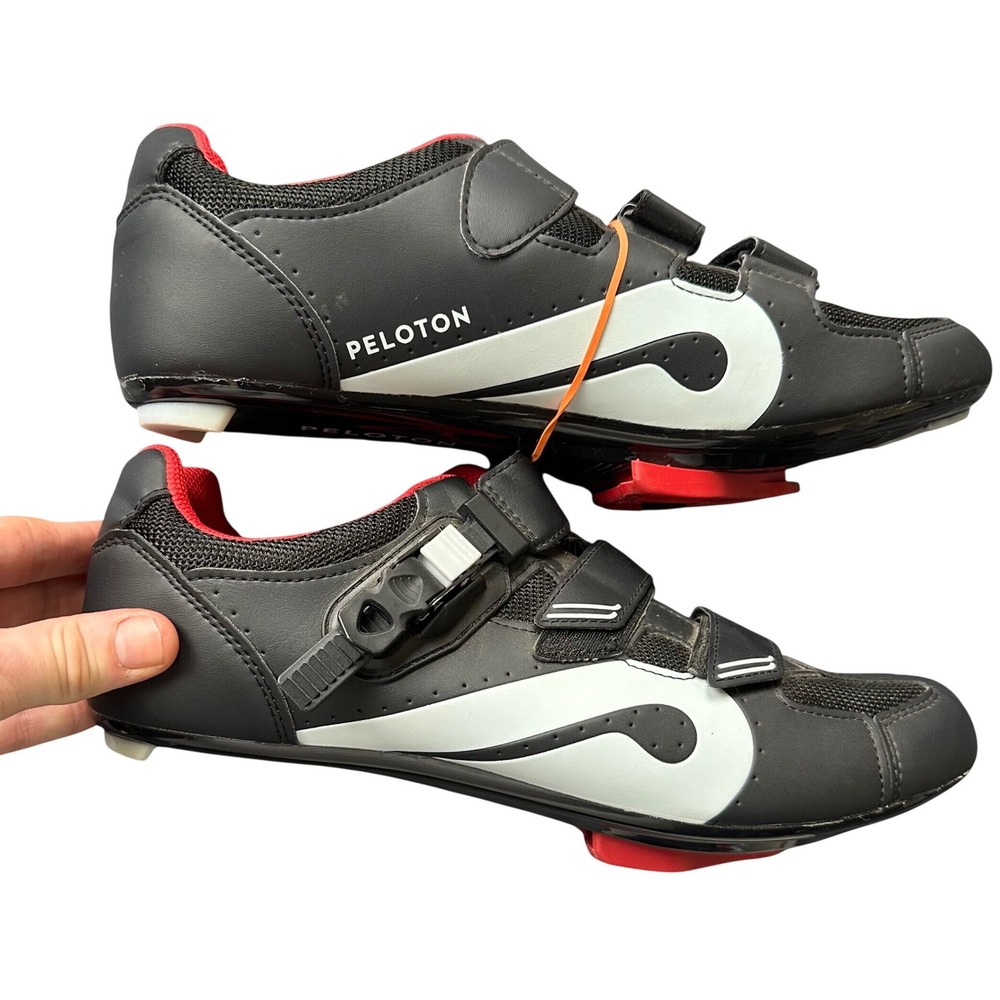 Peloton Cycling Shoes Black White Red Indoor Bike Cleats Mens 13 Womens 14 EU 47
